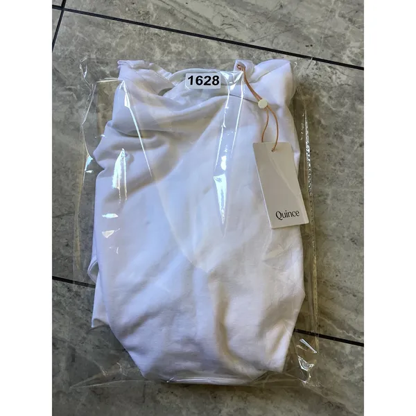 Quince Organic Cotton Stretch Long Sleeve Crew Neck Bodysuit White XL - Image 7