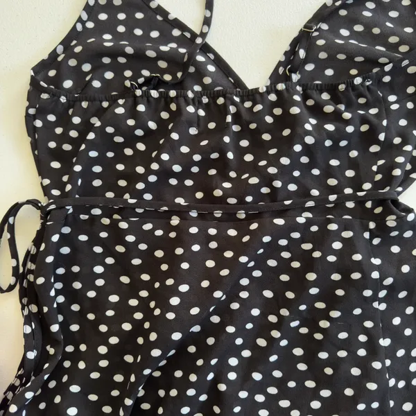 Princess Polly Her Jewel Mini Wrap Dress Polka Dot Adjustable Spaghetti Straps 4 - Image 6