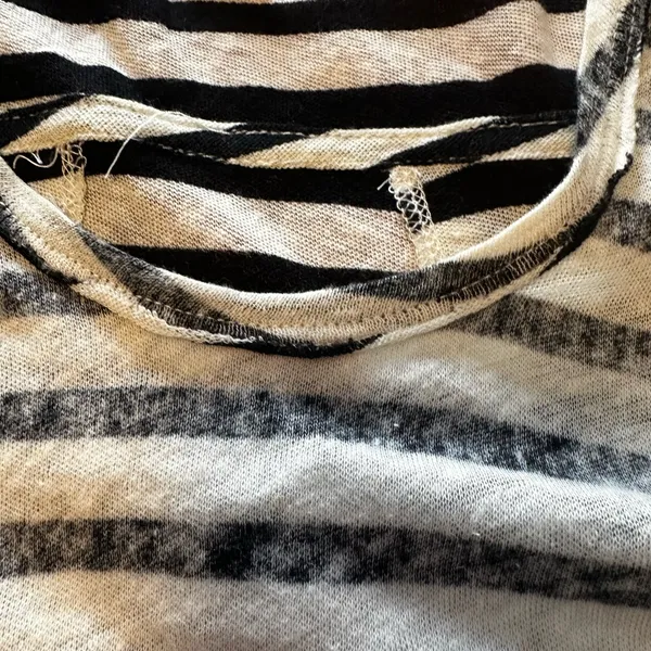 Free People black and white striped‎ inside-out tank top size s cotton - Image 3