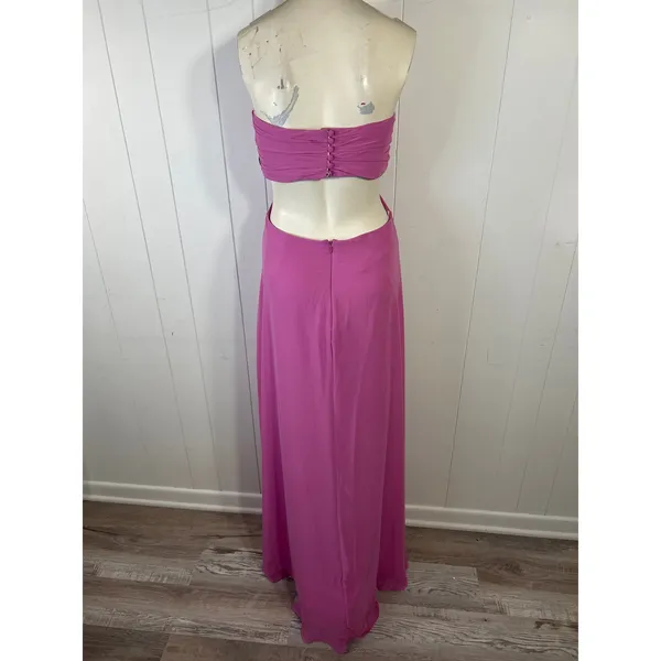 Dessy Collection Strapless Empire Waist Chiffon Gown in Orchid Pink Size 14 NWOT - Image 7