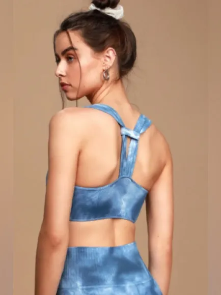 FP Movement by Free People On Radar Seamless Tie Dye Sports Bra Blue XS/S - Image 2