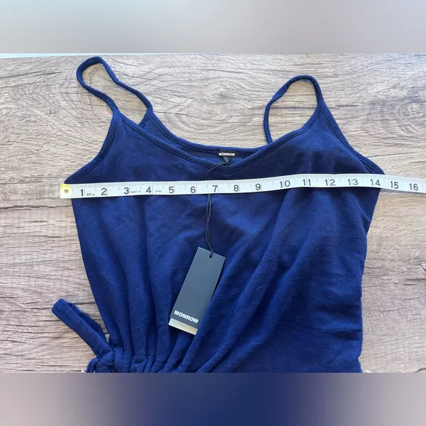 Monrow navy blue Supersoft Tied‎ Cami Dress size Xs - Image 6