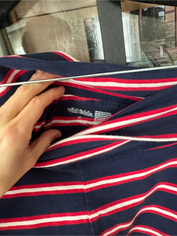Wild Fable foldover shorts waist low rise striped navy red white parke - Image 7