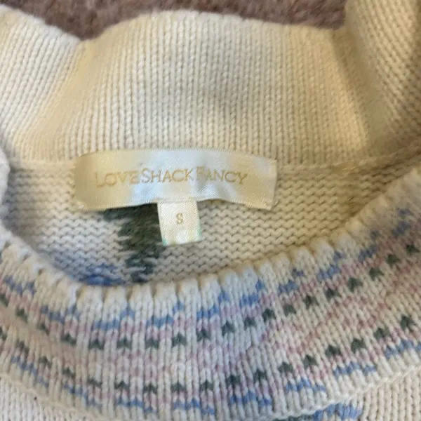 LoveShackFancy Warwick Pullover Sweater in Dew Drop Cream - Image 6
