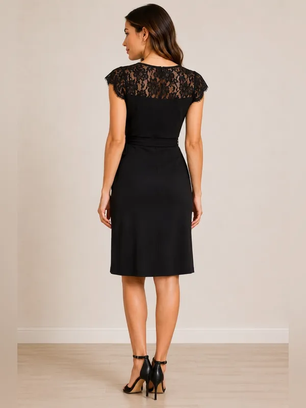 Banana Republic Black Lace Wrap Dress NWT XS - Image 2