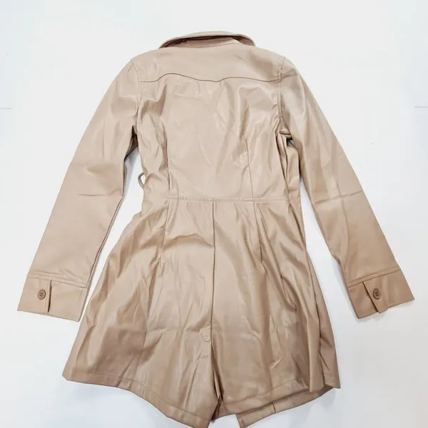 Superdown Chantel Leather Romper in Nude Medium - Image 16