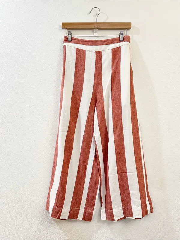 Madewell Huston Pull-On Crop Pants in Bold Stripe Size Small - Image 4