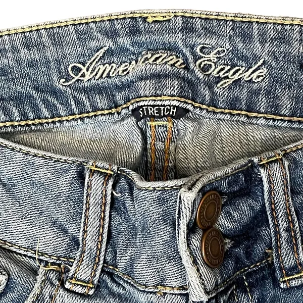 American Eagle Artist Stretch Flare Jeans Women Sz.0 Low-Rise Light Wash Denim - Image 7
