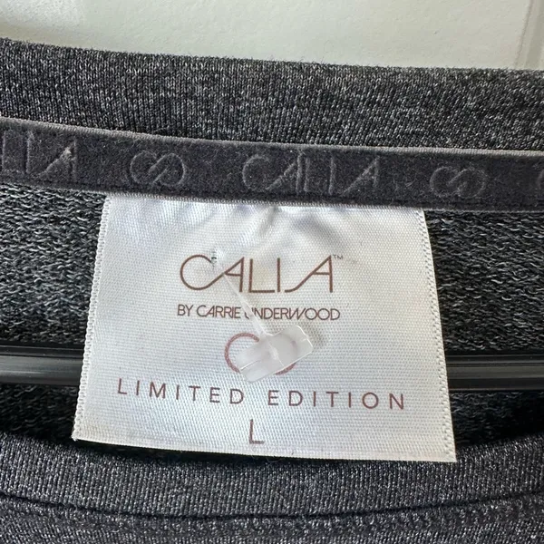Calia by Carrie Underwood Onyx Velvet Sweatshirt Women's Size L Black Gray - Image 3