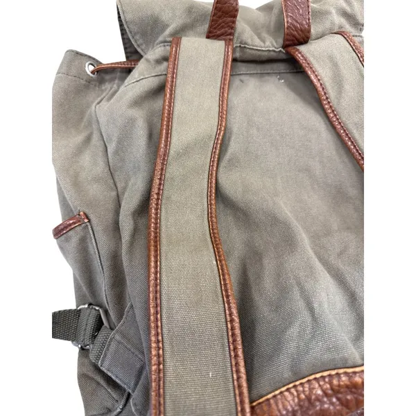 Cape Juby Womens Green Denim & Faux Leather Backpack 14x16 SKU 7057 - Image 9
