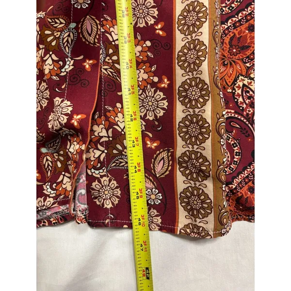 Disney Vintage 2uves Slow Clothes Italy‎ Button-Down Dress OSFM Burgundy Boho - Image 8