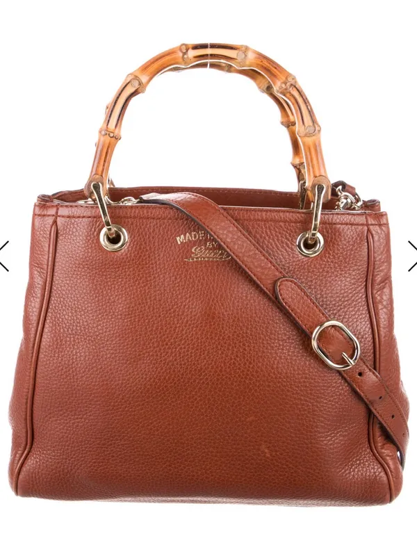 Vintage Gucci Bamboo Shopper Tote Crossbody Bag - Image 3
