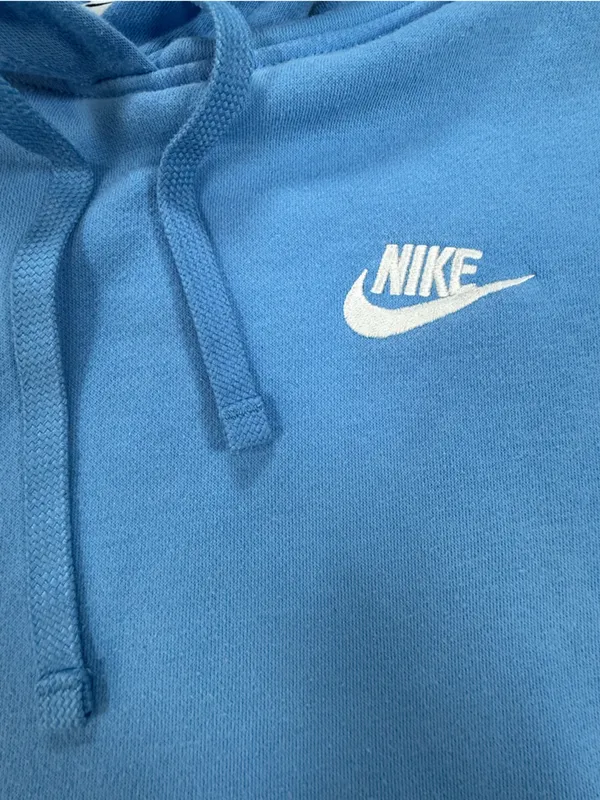Nike Light Blue Pullover Hoodie with White Swoosh - Image 2