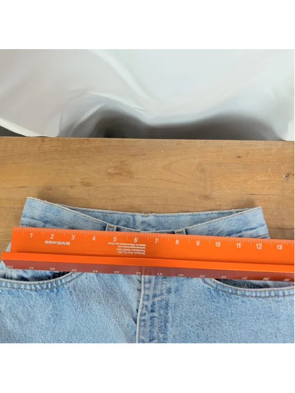 Vintage Distressed Levi's High Waisted Tapered Ankle Slit Jeans - Image 5