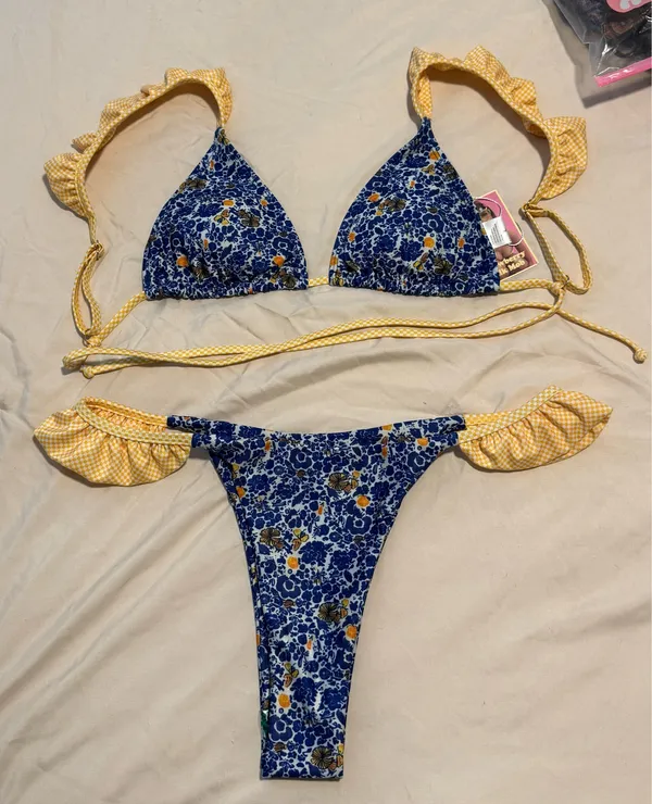 Strawberry Milk Mob Cora Bikini Set Blue Size L - Image 5