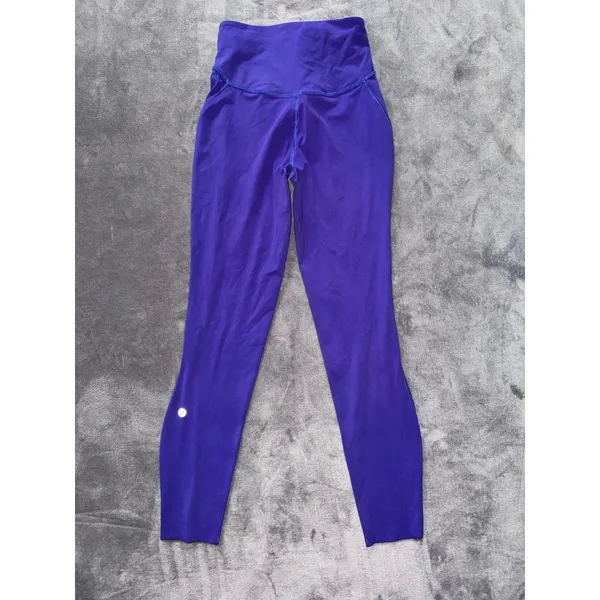 LULULEMON Wunder Under Purple Leggings Yoga‎ Athletic Pants Ankle Size 4 - Image 4