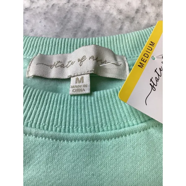 State of Mine Mint Green Deck the Halls‎ Holiday Graphic Sweatshirt Mens Medium - Image 3