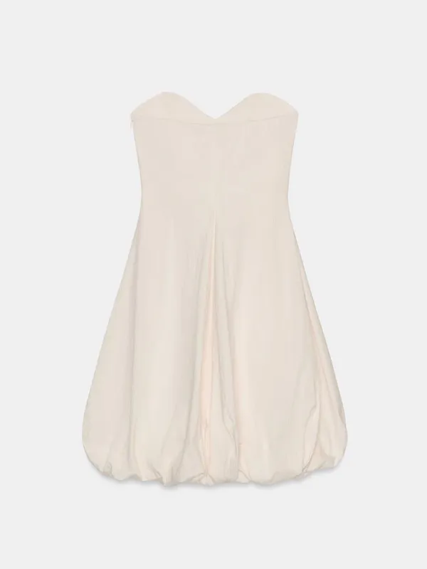 ZARA Strapless Bubble Hem Mini Dress in Light Pink - Image 6