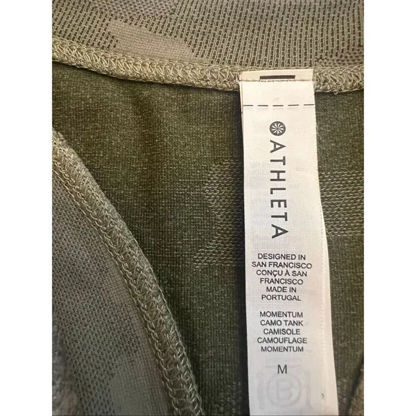 Athleta Green Momentum Seamless Camo Tank Top Women's Medium - Image 4