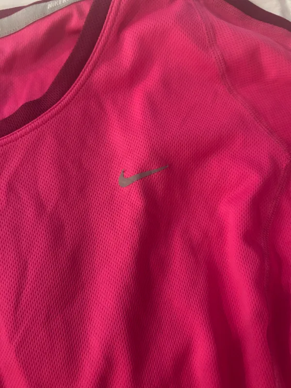 Nike Pink Dri-Fit Long Sleeve Running Shirt - Image 4