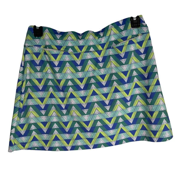 Lillie Grace Womens Skort Geometric Print‎ Blue Athletic Golf Tennis Skirt M - Image 6