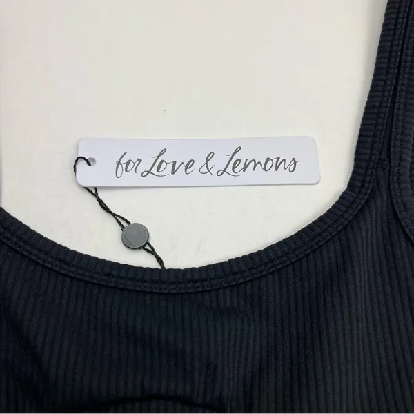 For‎ Love & Lemons Ribbed Black Bodysuit Tank Thong Back Womens Size XS NEW - Image 2