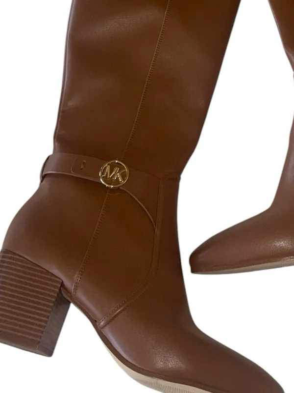 NEW Michael Kors Faux Leather Tall Riding Boot Logo SZ-11M Brown MK Logo - Image 5