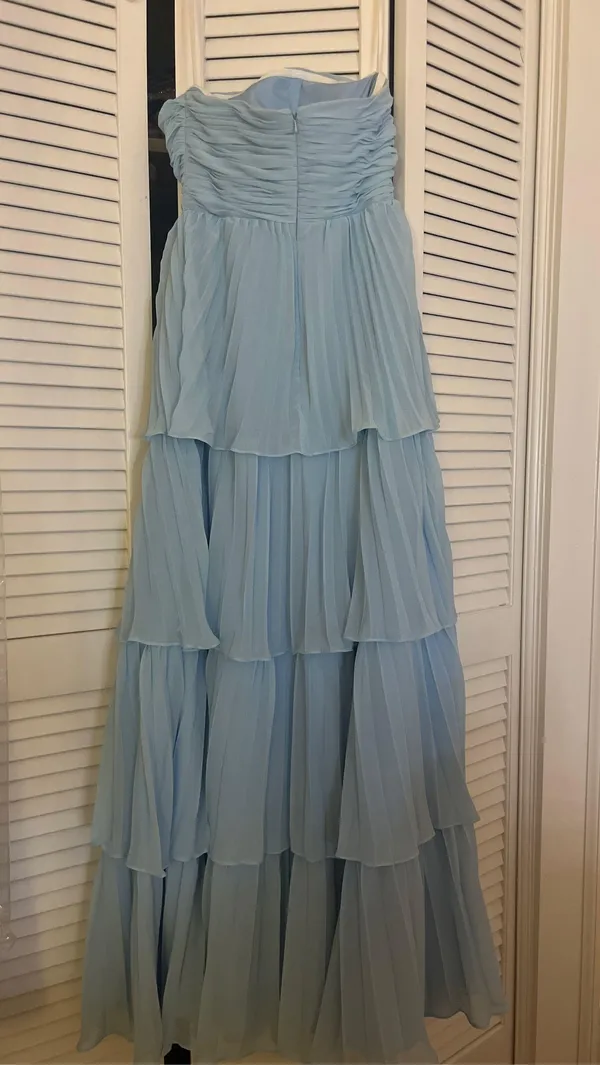 Zapaka strapless light blue maxi dress - Image 3