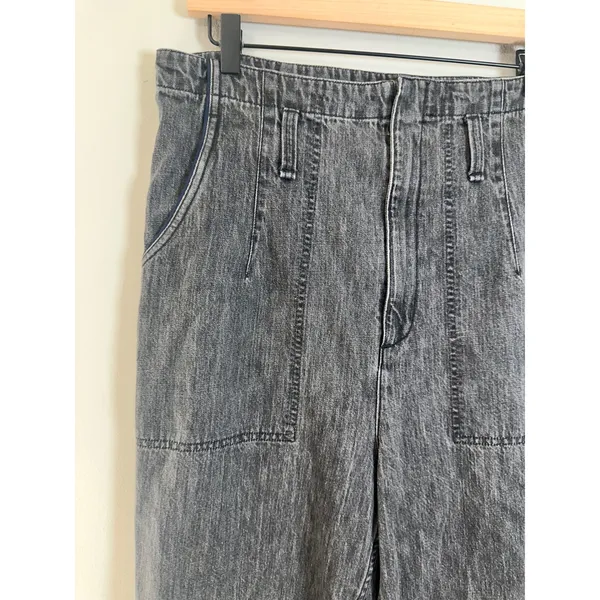 Rag & Bone Women 29 Dark Grey Acid Wash High Rise Carpenter Barrel Jeans - Image 3
