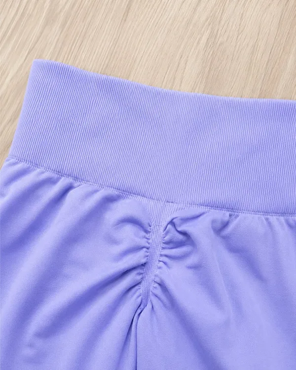 Periwinkle High-Waisted Seamless Scrunch Butt-Lift Yoga Leggings Sz M - Image 3