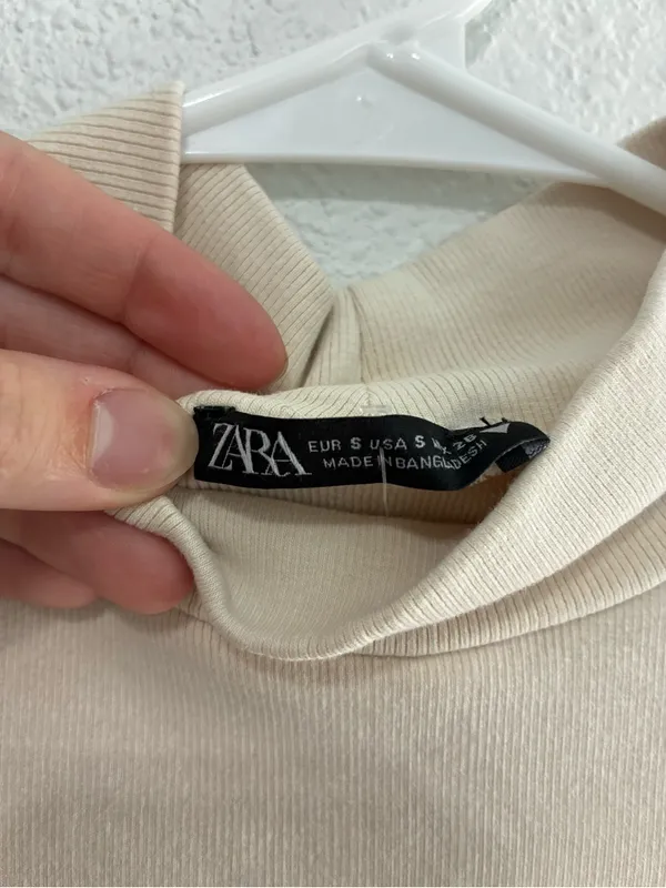 Zara Cream Sleeveless Mock Neck Tank - Image 3