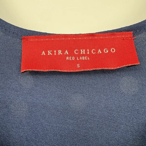 Akira Chicago Polka Dot Chiffon Hi-Lo Dress S Navy Sleeveless Nautical Old Money - Image 6