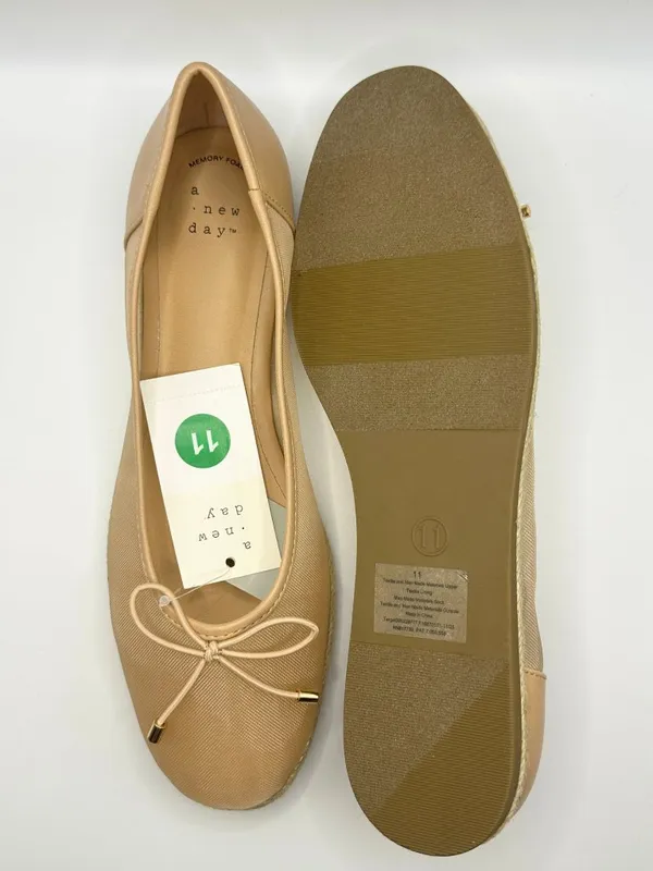 A New Day Beige Mesh Bow Espadrille Ballet Flats Balletcore Coquette Ballerina - Image 7