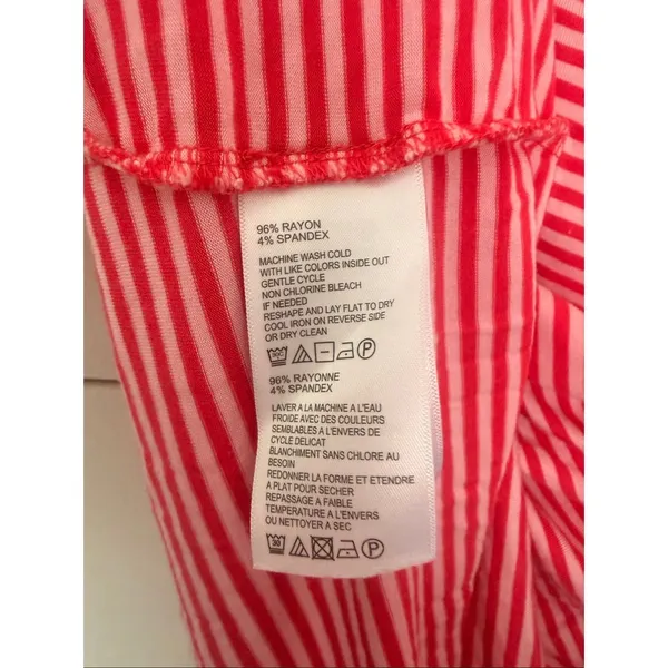 Tommy Bahama Women’s Medium Pinkish Red White Striped Dress Stretchy - Image 3