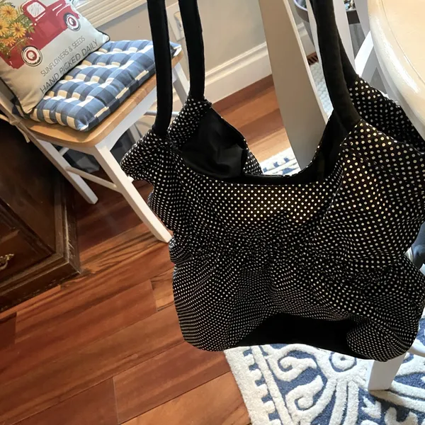 Vintage Hobo Fabric Bag Black - Image 4