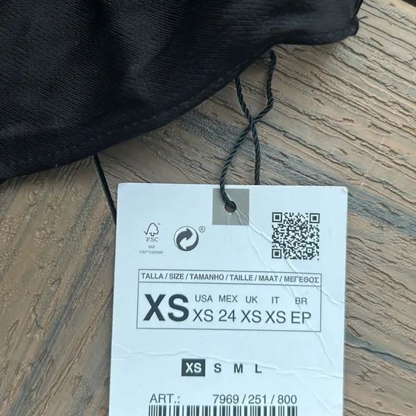 NWT ZARA BLACK SILK BLOUSE‎ - Image 3