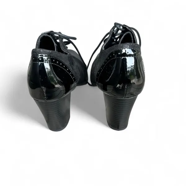 Dexflex Comfort Kara Black Mary Jane Lace-Up Oxford Block Heel Shoes 7 New - Image 5