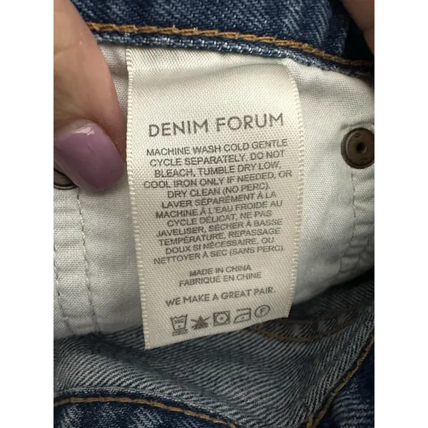 Aritzia Denim Forum Jean Shorts 26 Blue Cut Offs‎ Ex Boyfriend Midi Button #R8-3 - Image 5