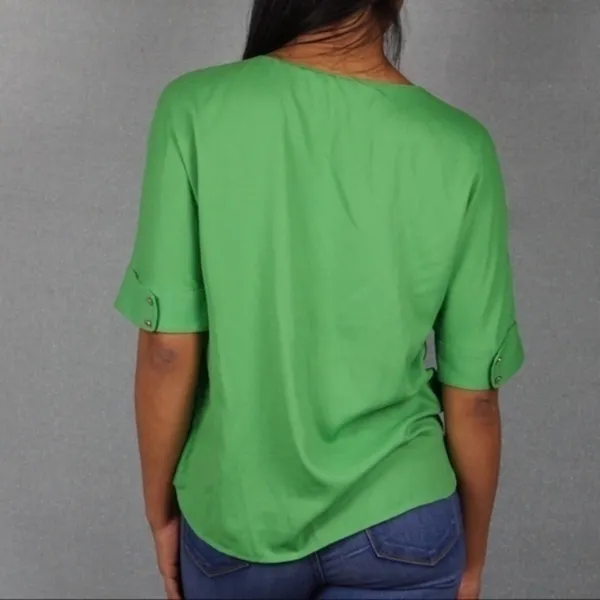 Ann Taylor‎ Chiffon Pocket Cuffed Sleeves Blouse - Image 5