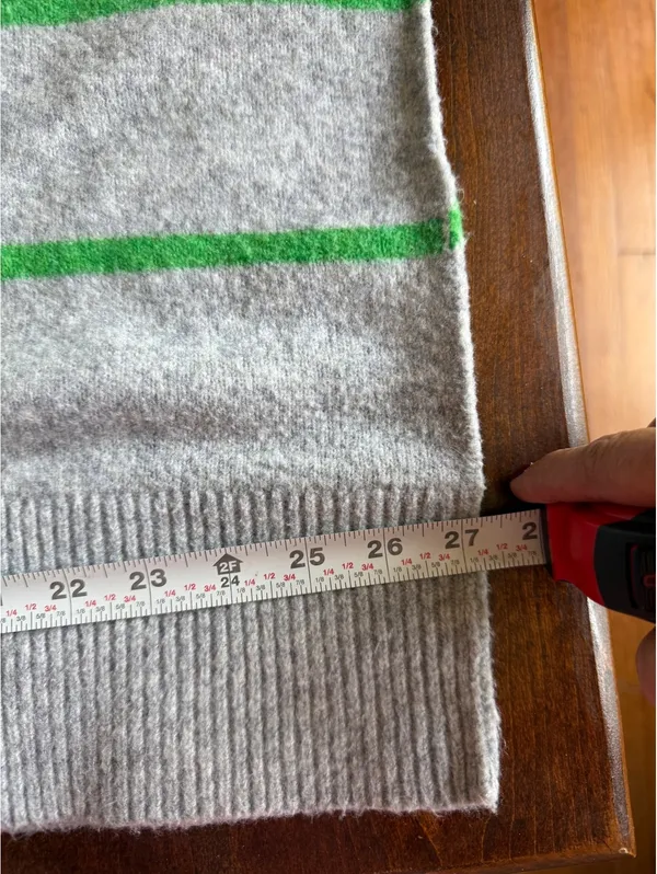 Aerie Gray Sweater with Green Stripes, Size Large - Image 8