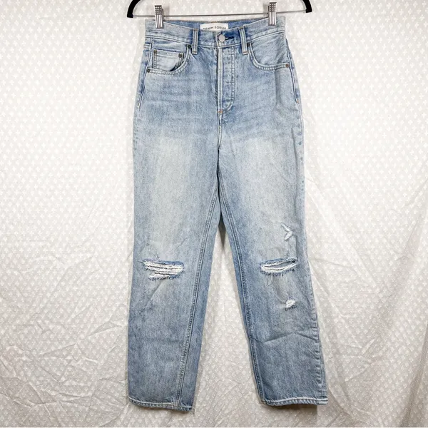 Denim Forum Light Wash The Joni High‎ Rise Loose Jeans - Image 2