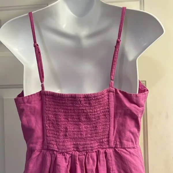 American Eagle Pink Lined Sundress with Adjustable Straps & Front Buttons-Medium - Image 6