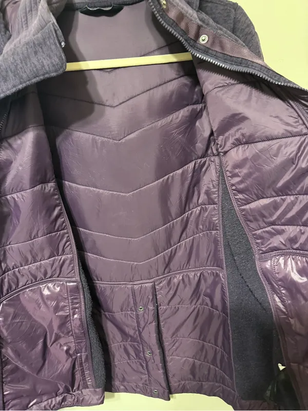 The North Face Women's Purple Quilted Hooded Jacket L - Image 3