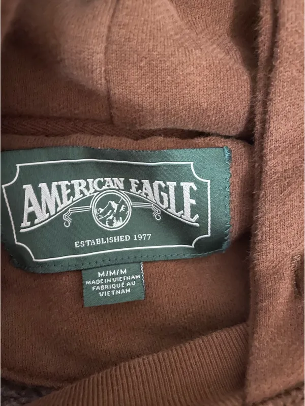Brown American Eagle Hoodie - Image 2