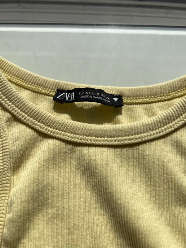 ZARA Yellow Ribbed Tank Top - Image 3