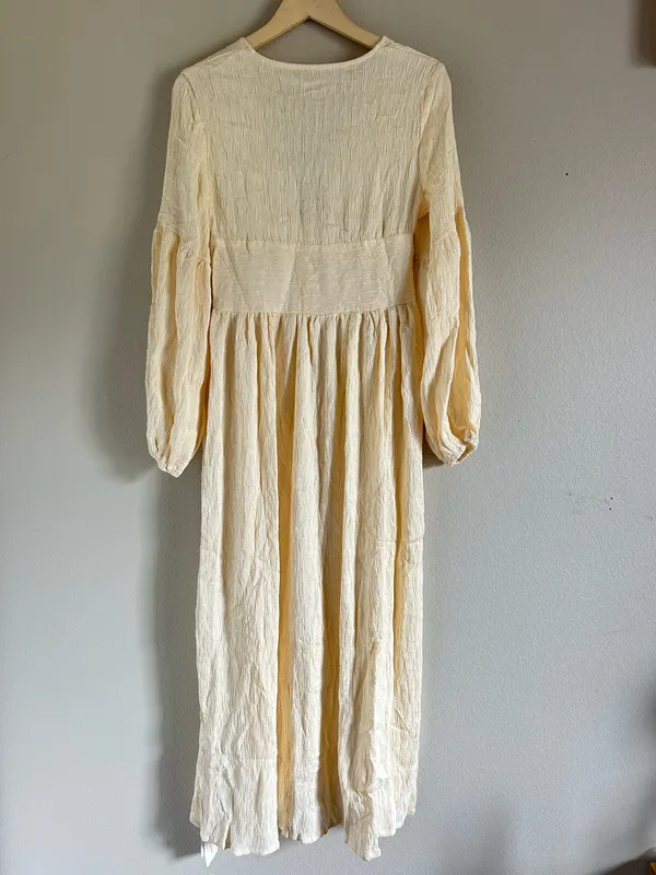 Commence Boho Lantern Sleeve Button-Front Long Split Dress Romantic Medium NWT - Image 5