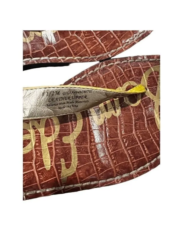 SAM EDELMAN Yellow Thong Sandals Womens 8.5 Flat Summer Trendy - Image 10