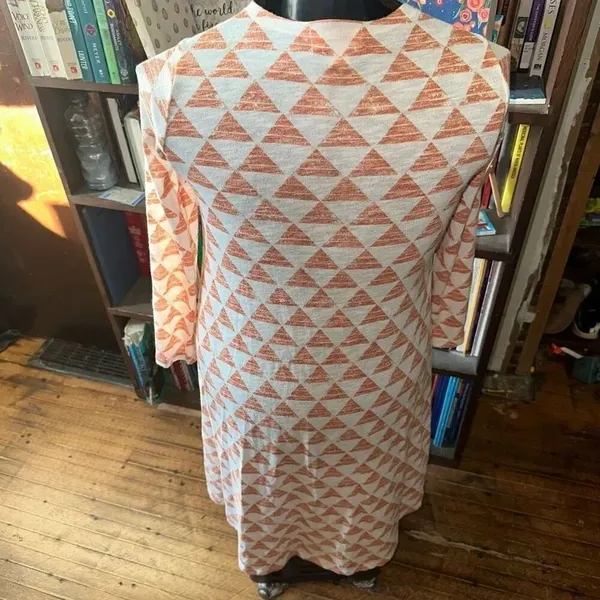Lularoe orange triangle S lightweight Sarah sweater duster with pockets - Image 2