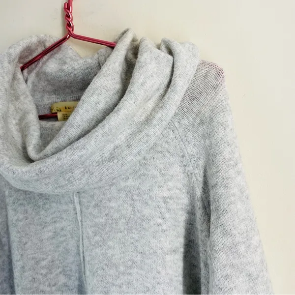 Anthropologie Kaisley Alpaca Blend Oversized Cowl Neck Sweater Grey size M - Image 3