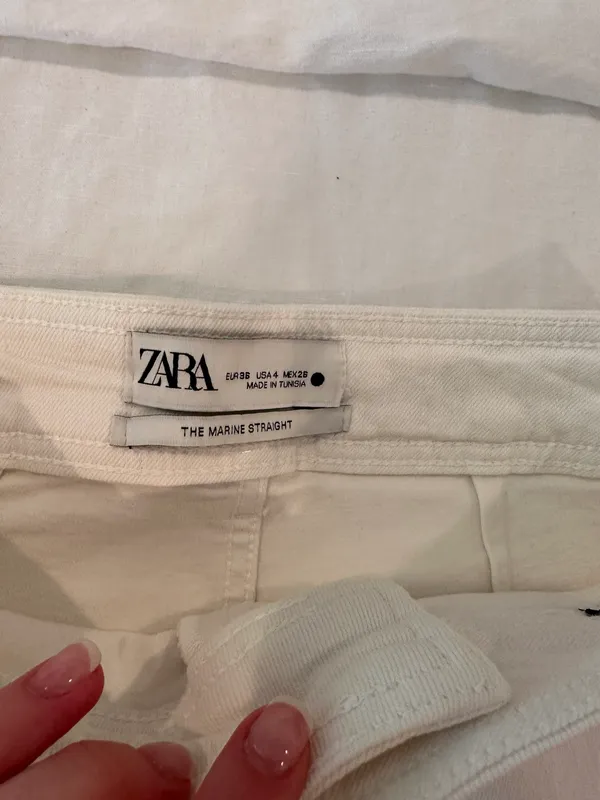 ZARA White Marine Straight Jeans - Image 2